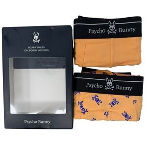 Psycho Bunny‎ Size Medium 32-34 Boxer Briefs Orange 2 pair  NWT